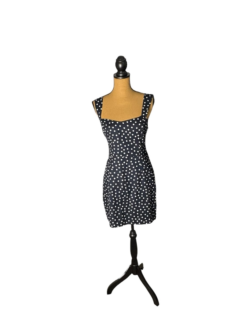 Abercrombie & Fitch NWT M Navy Polka Dot Mini Dress Sweetheart Twee Fit Flare